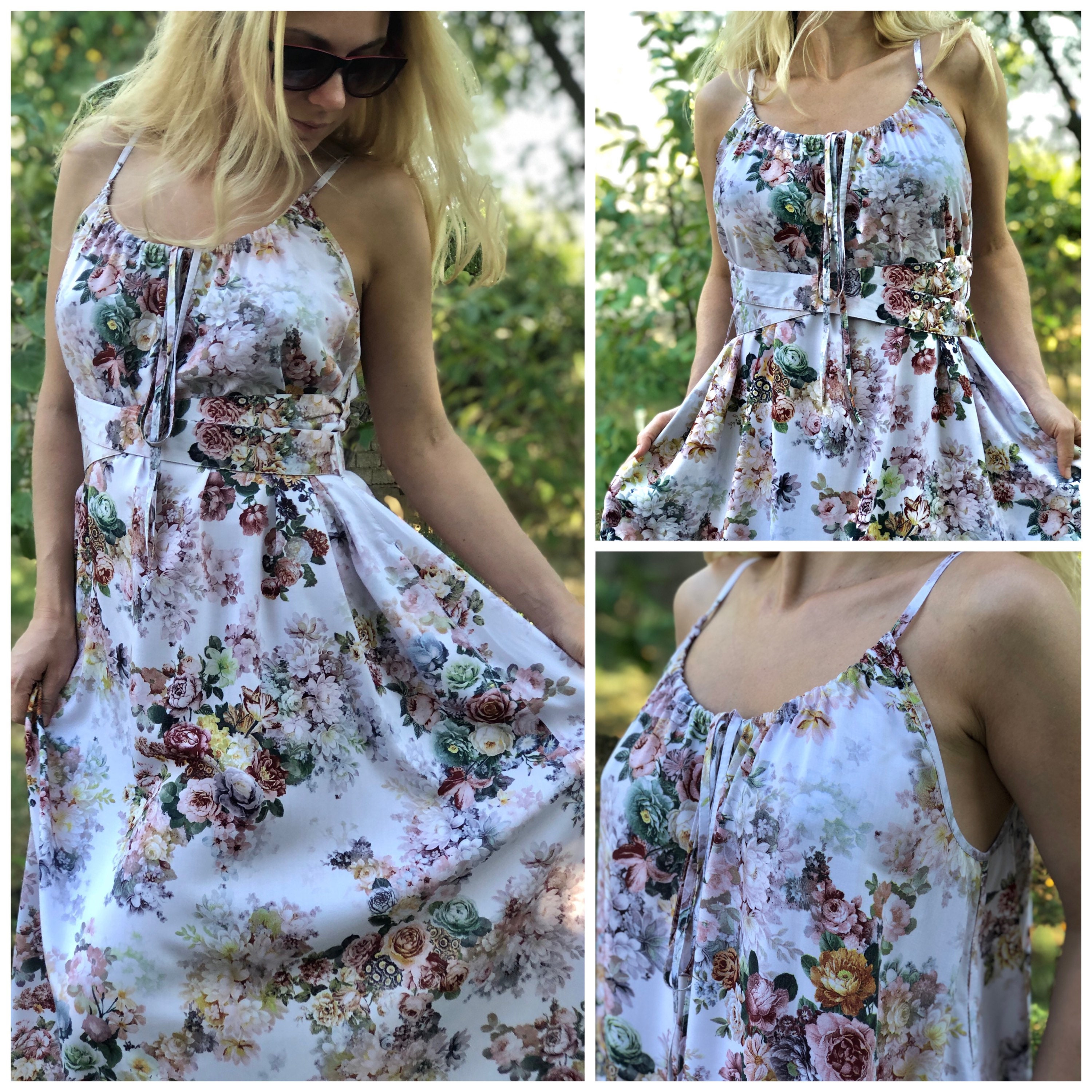 Cheap sundresses online Cotton Gothic Festival long gown Etsy