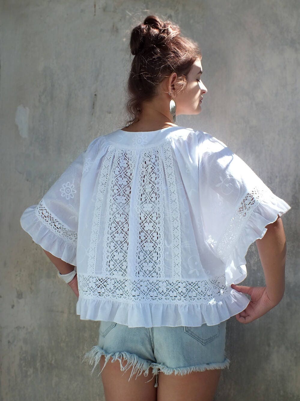 Bohemain Blouse Premonition Tenderness Embroidery Organic - Etsy Canada