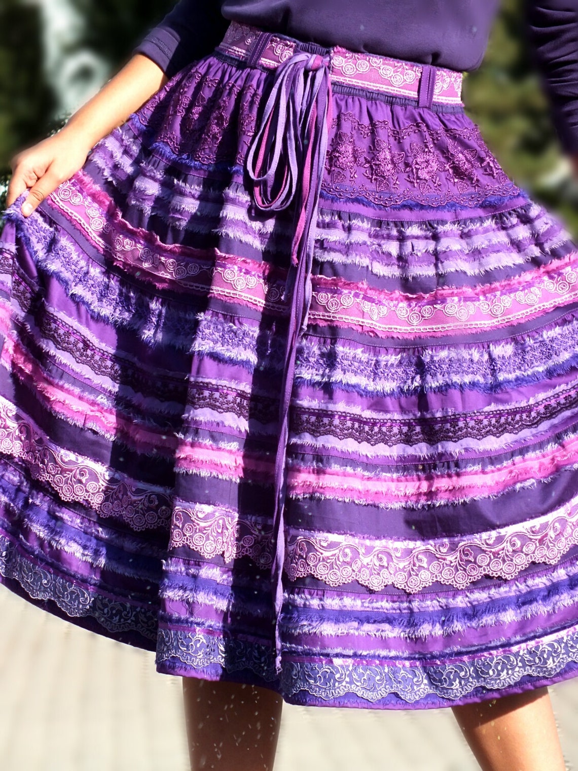Bohemian Skirts for Women Gypsy Clothing Purple Violet Color Etsy