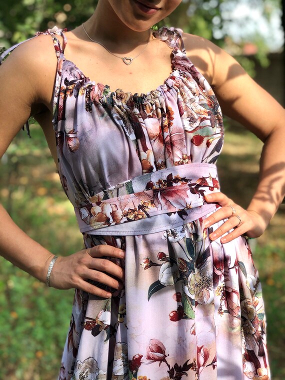 Cheap Sundresses Online Cotton Gothic Festival Long Gown Bohemian Gypsy Clothing Maxi Sundress Casual Apparel Evening Wear Black and Grey Etsy