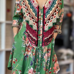 Boho tunic for Anne green gypsy roses katarina Hippie style Boho clothing Tunic dress Bohemian clothing Boho style dresses image 6