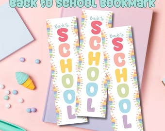 Marcapáginas de regreso a clases para maestros o niños - PDF imprimible - Marcapáginas de regreso a clases - Marcapáginas de días escolares