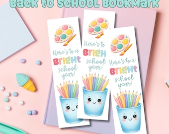 Marcapáginas "Año Escolar Brillante": Regalo imprimible para la vuelta al cole (Descarga PDF)