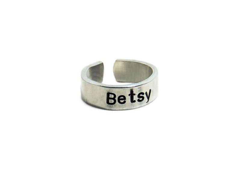 New Mom Ring Name Ring Custom Name Jewelry Handstamped Ring Personalized Gift Anniversary Ring Personalized Ring Pet Loss Gift
