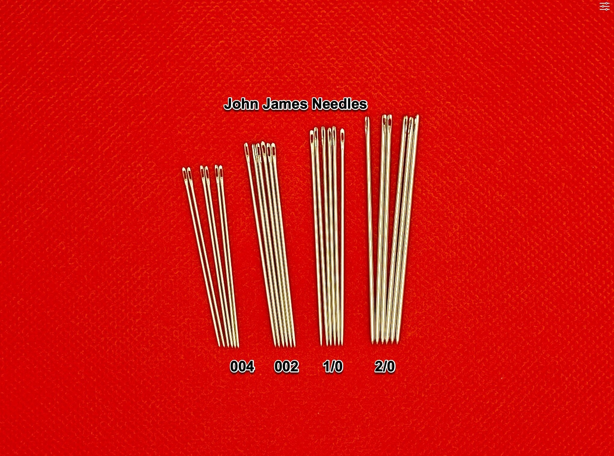6 of Each Size John James Blunt End Harness Needles, 24 total