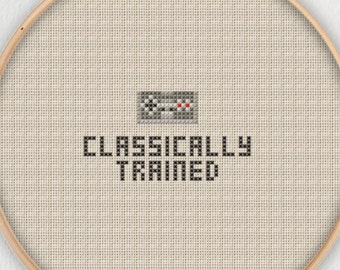 Classically Trained Controller Cross Stitch Bookmark Pattern - Instant Download PDF