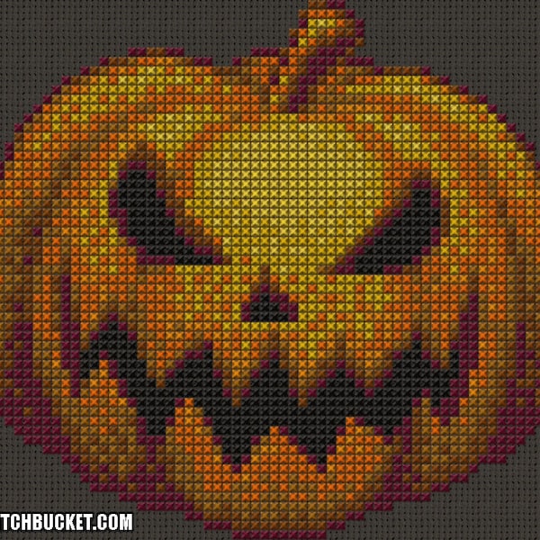 Padrão de ponto cruz de abóbora