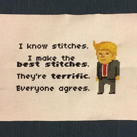 Trump I Know Stitches I Make The Best Stitches They're Terrific Everyone Agrees Cross Stitch Pattern - Instant Download PDF