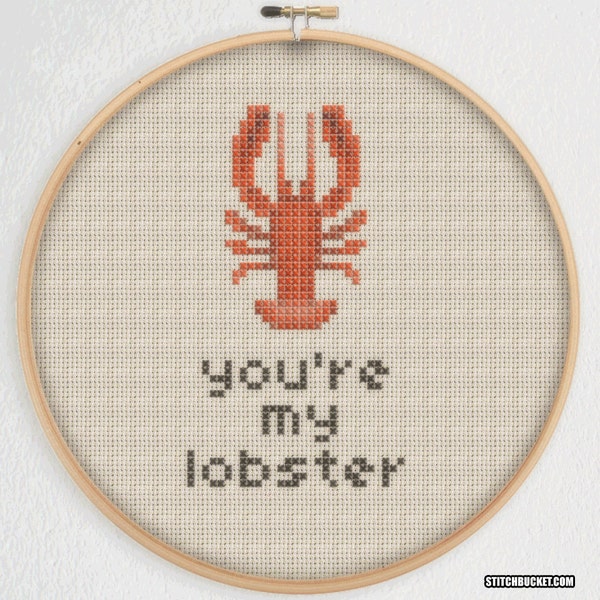 You're My Lobster Cross Stitch Pattern - Instant Download PDF