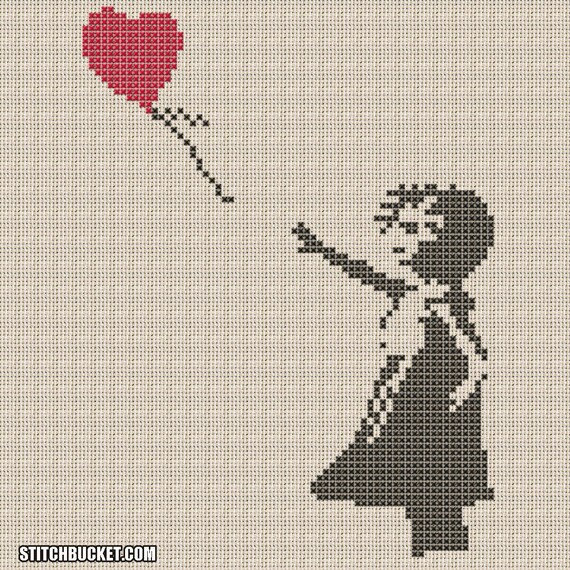 Banksy Cross Stitch Pattern Girl With 