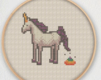 Unicorn Poop Cross Stitch Pattern - Instant Download PDF