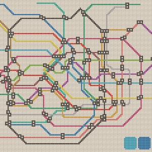 Tokyo Metro Subway Cross Stitch Pattern