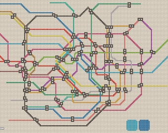 Tokyo Metro Subway Cross Stitch Pattern
