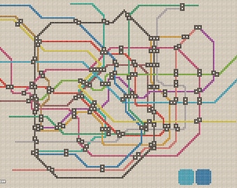 Tokyo Metro Subway Kreuzstichmuster