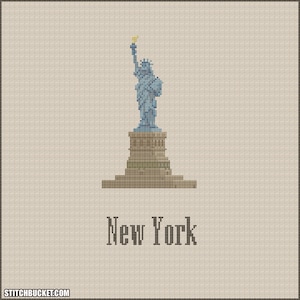New York Statue of Liberty Cross Stitch Pattern