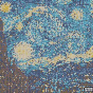 Starry Night by Vincent van Gogh Cross Stitch Pattern