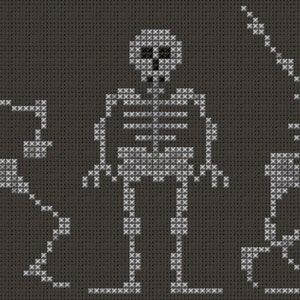 Dancing Skeletons Cross Stitch Pattern