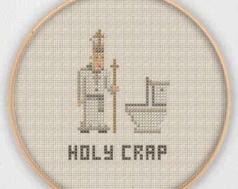 Holy Crap Cross Stitch Pattern - Instant Download PDF
