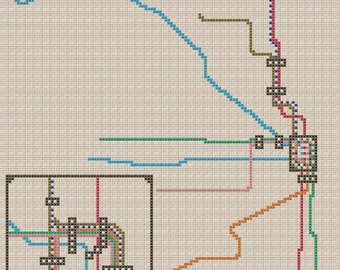 Chicago "L" Cross Stitch Pattern