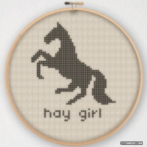 Hay Girl Horse Cross Stitch Pattern - Instant Download PDF