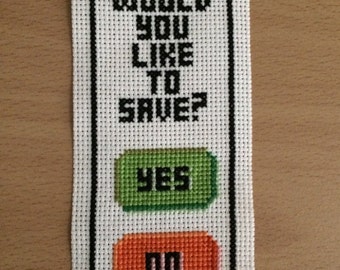 Would You Like To Save Cross Stitch Bookmark Pattern - Instant Download PDF