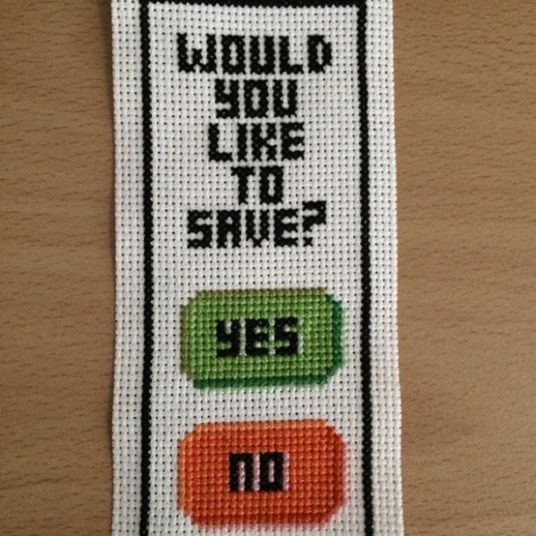Would You Like To Save Cross Stitch Bookmark Pattern - Instant Download PDF