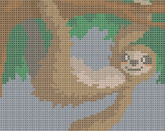 Happy Sloth Cross Stitch Pattern