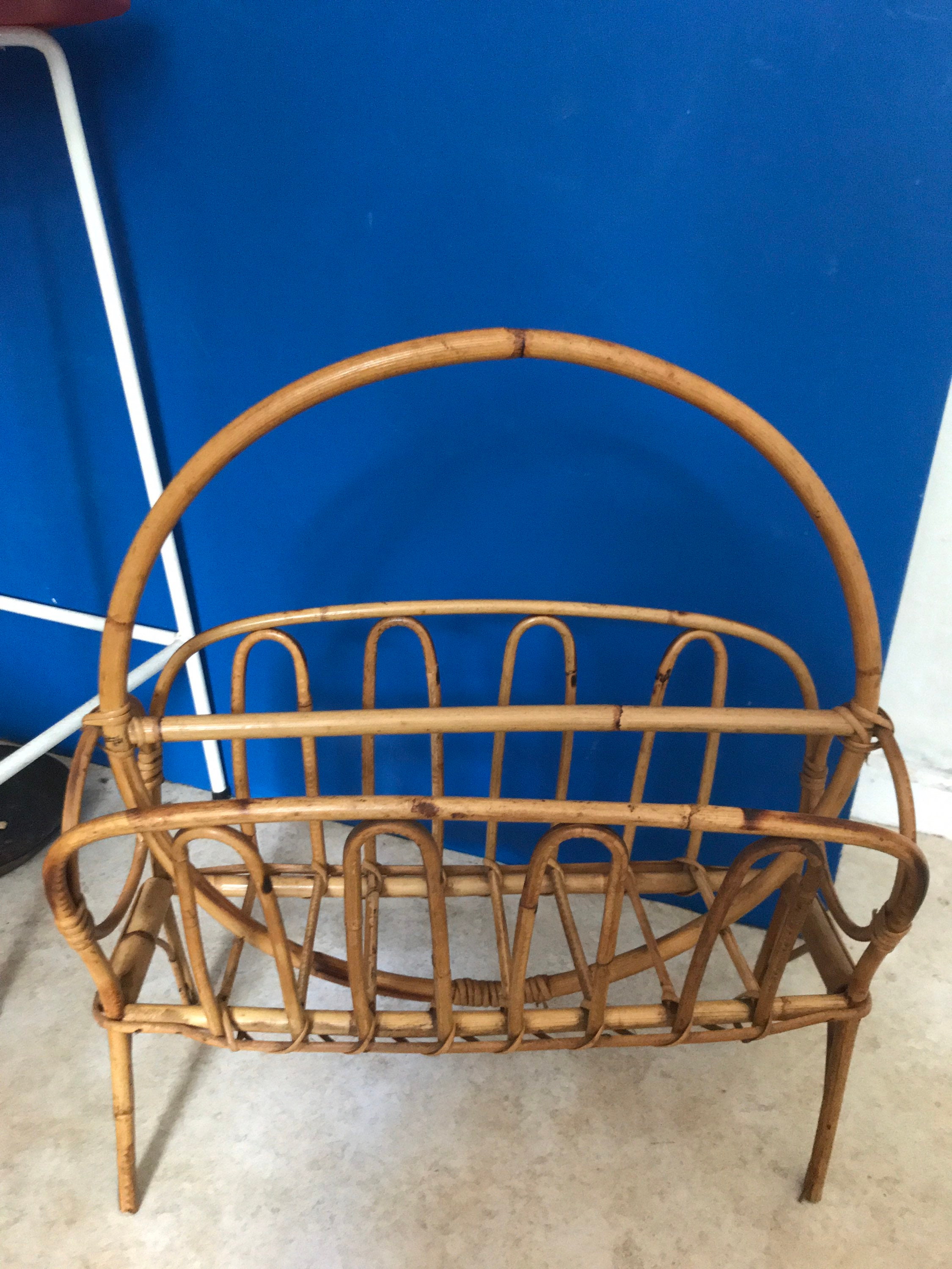 Vintage Bamboo Magazine Rack / Holder / Retro / Boho / Boho Etsy