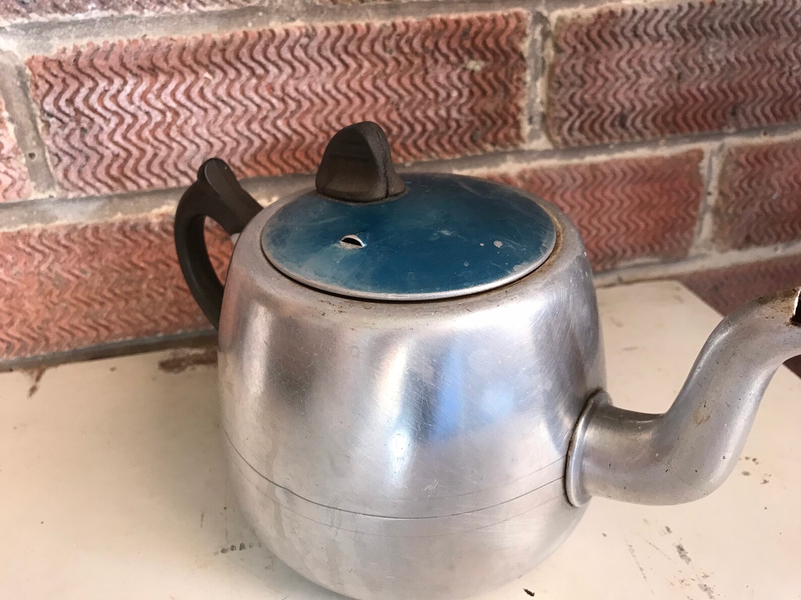 Retro Vintage aluminium teapot Etsy