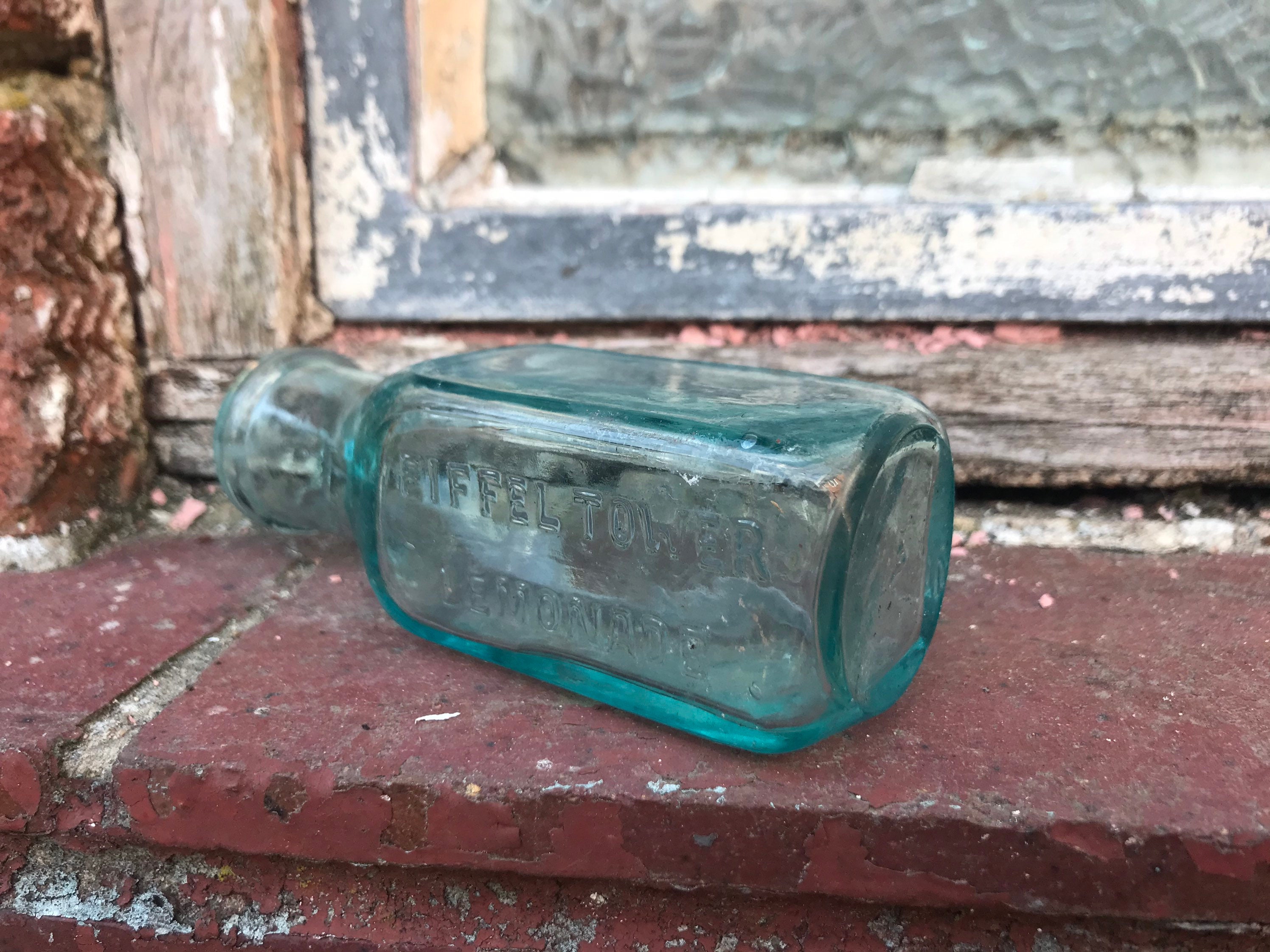 Vintage Glass Eiffel Tower lemonade bottle Foster Clark Ltd Etsy