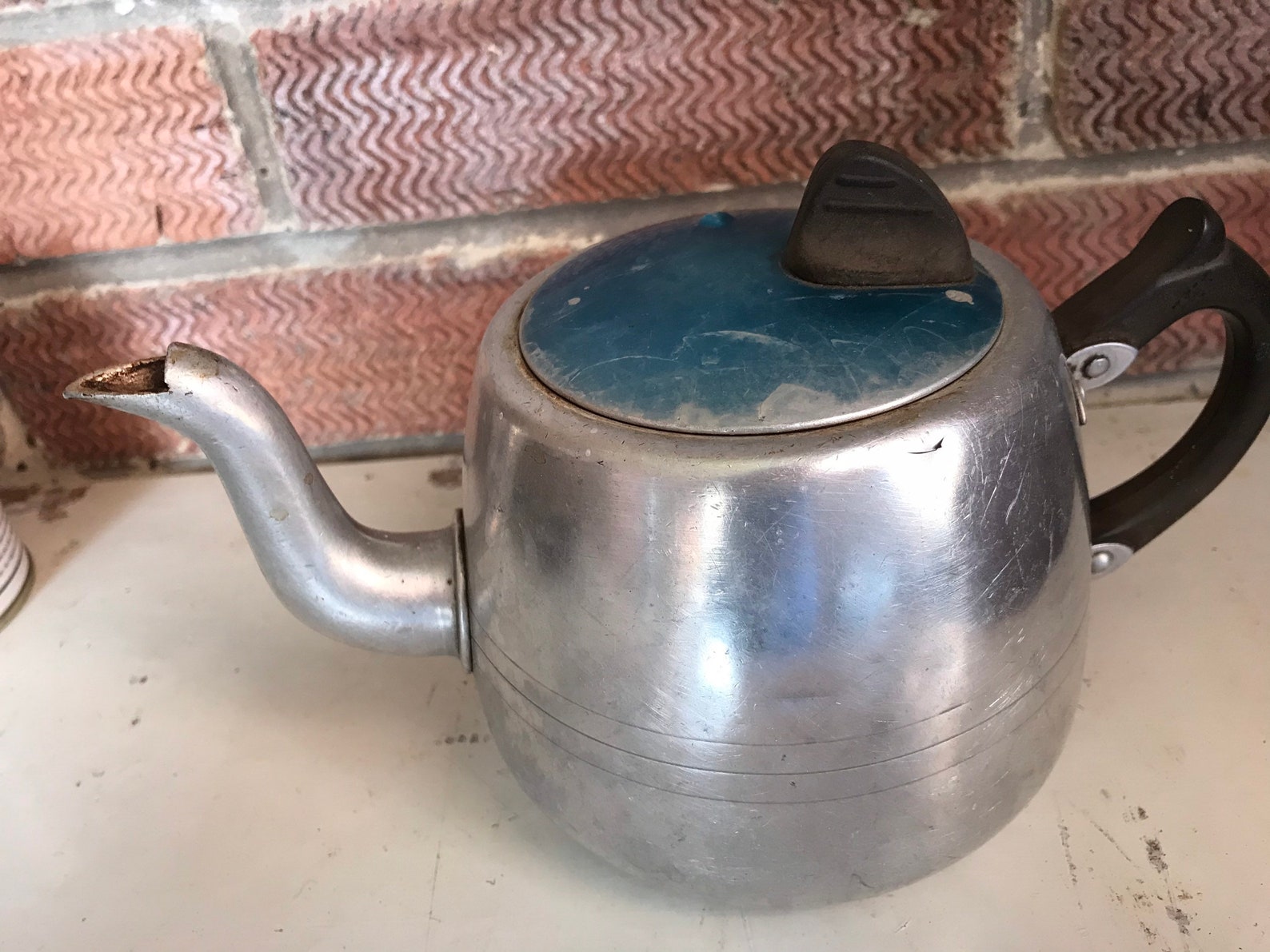 Retro Vintage aluminium teapot Etsy