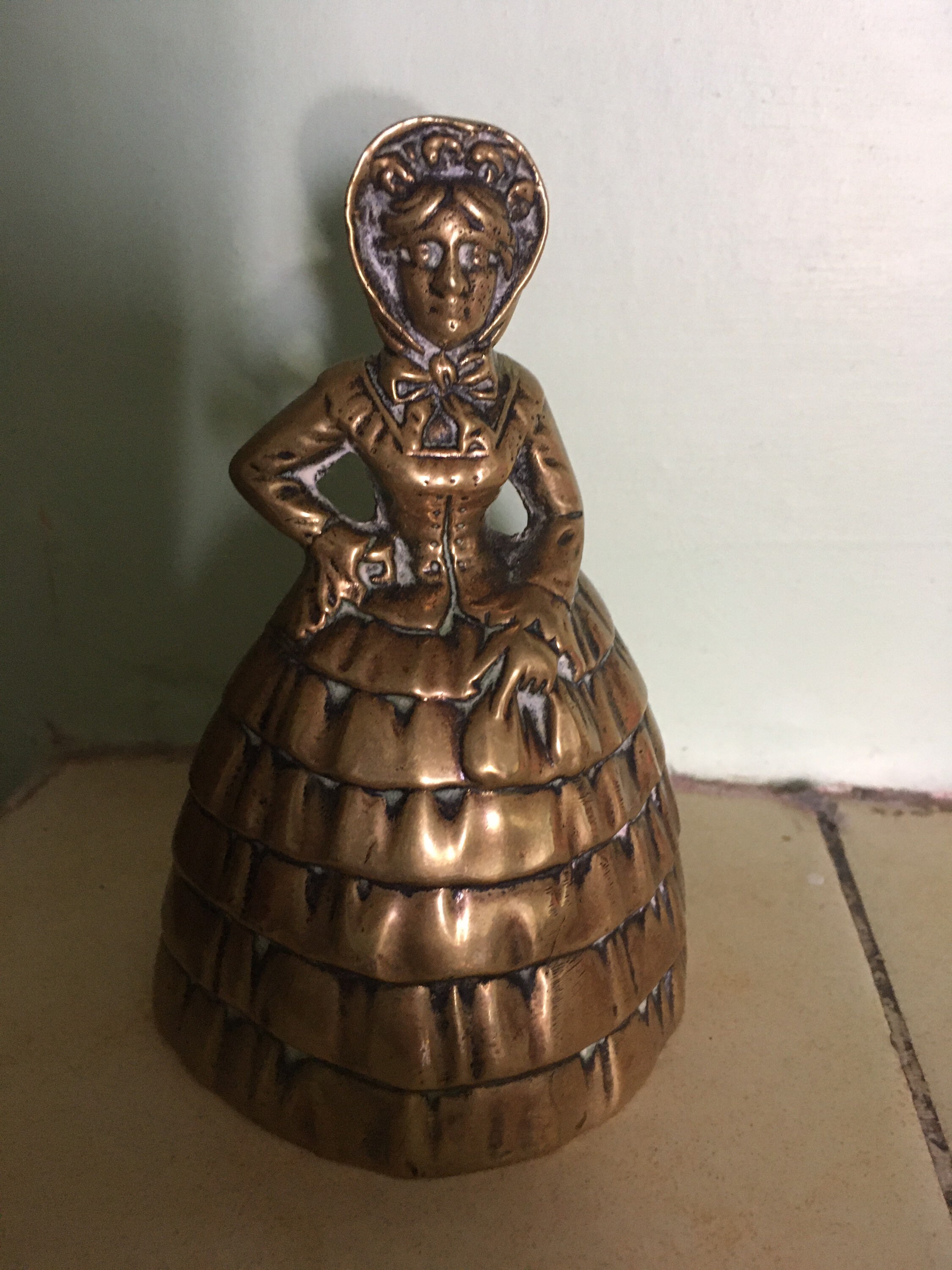 Vintage Brass Lady Bell Etsy