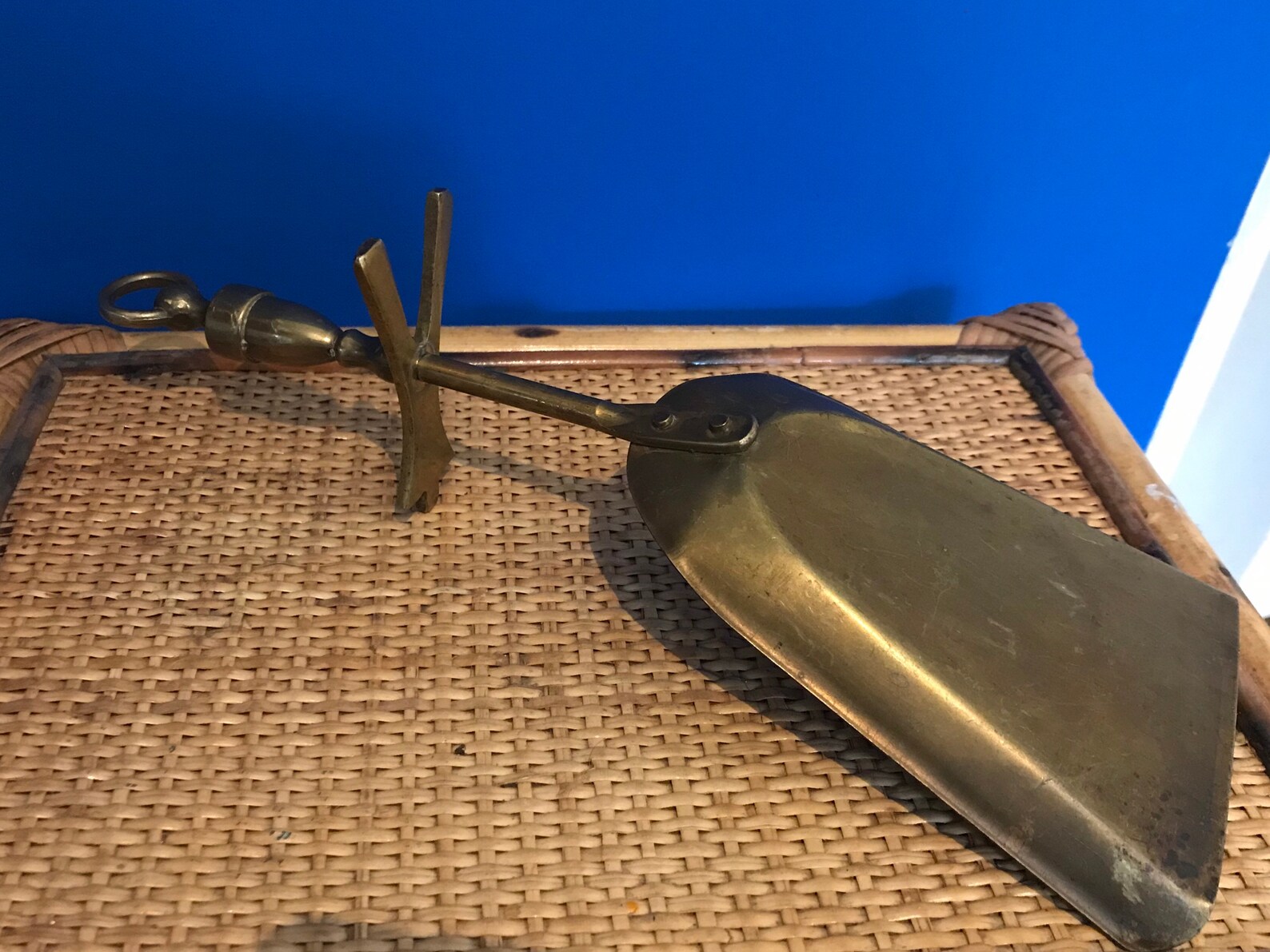 Vintage Brass Coal Shovel Fireplace Etsy