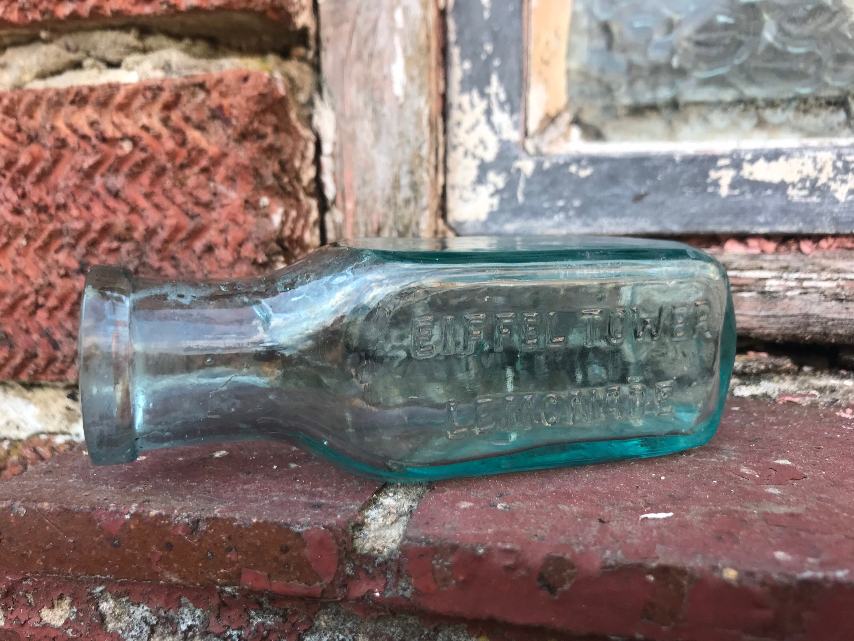 Vintage Glass Eiffel Tower lemonade bottle Foster Clark Ltd Etsy