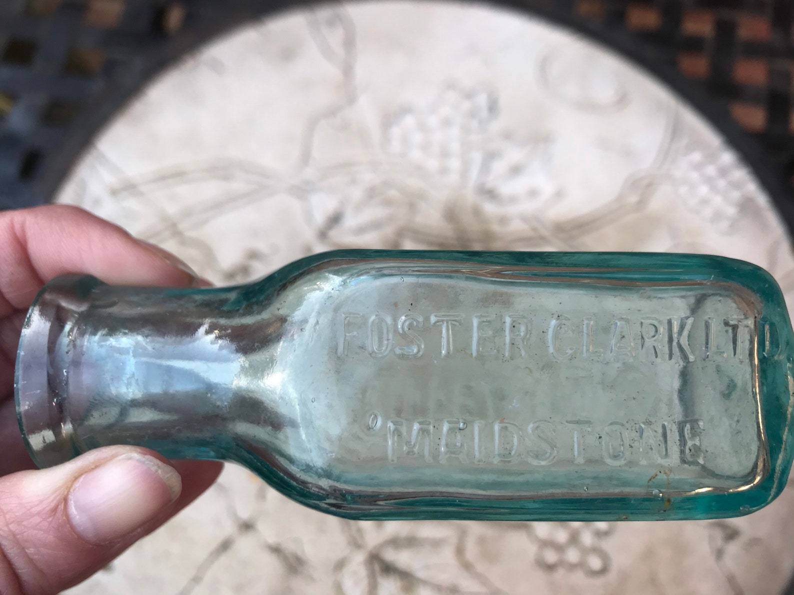 Vintage Glass Eiffel Tower lemonade bottle Foster Clark Ltd Etsy