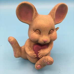 Topo di San Valentino in ceramica; Mouse carino da 4 1/2 pollici; topo cuore