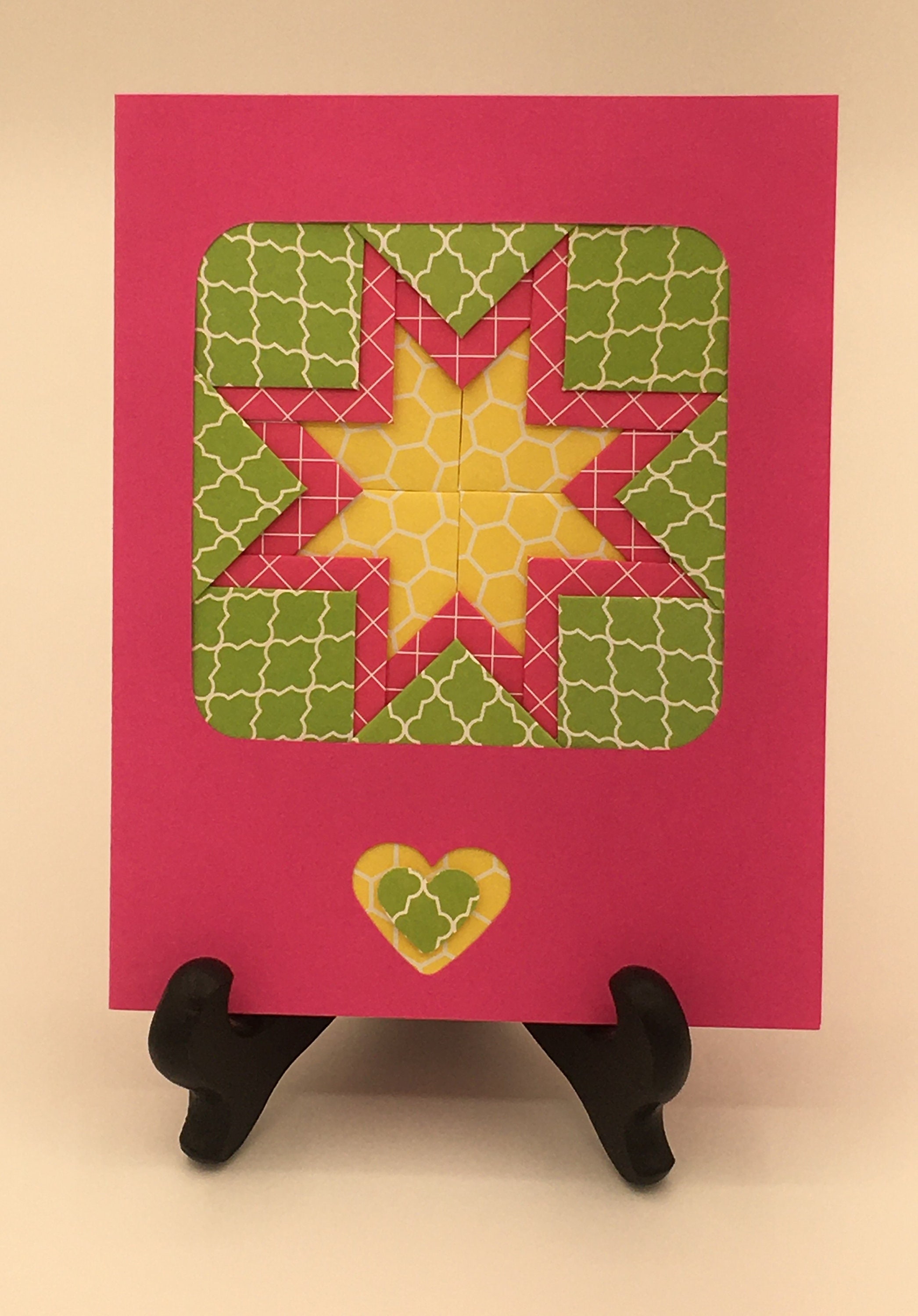 Set of 3 Neon Quilt Design Note Cards - Etsy