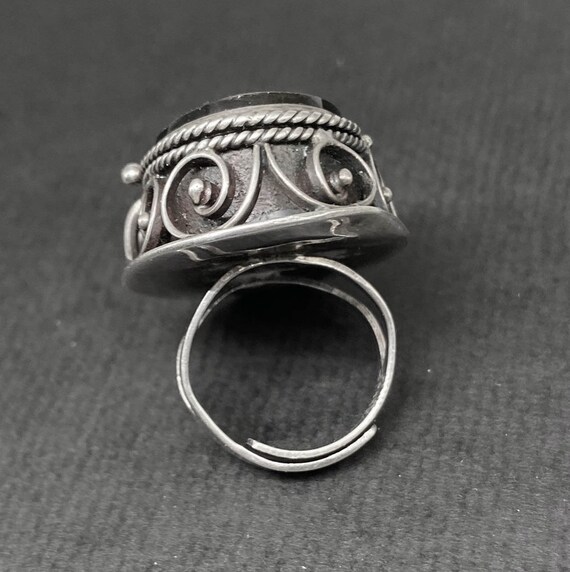 MASSIVE 50s Taxco Sterling Poison Ring, Vintage R… - image 6