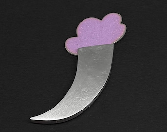 POSTMODERN Sterling Bronze Emaille Brosche, 1980er Jahre 925er Silber Memphis Milano Gruppe Era Revers Herren