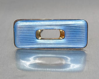 Grete Prytz Kittelsen Brosche Pin Vintage Norwegen Norwegisch Mid Century Modernist Sterling Silber Blau Emaille Jacob Tostrup Abstrakt Schmuck