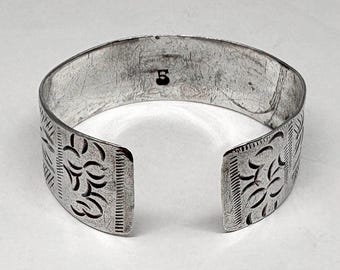 Vintage Antik Anfang 20C Tunesische Berber Ethnische Tribal Massiv Silber Manschette Armreif, Nordafrikanischen Nahen Osten Handgemachter Schmuck