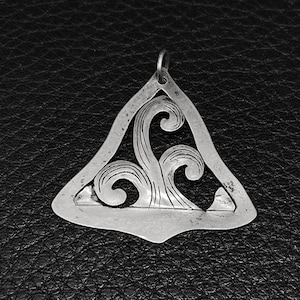 Signed Arts & Crafts William Eugene Manchester Antique Handmade Sterling Silver Pendant for Necklace, Vintage 1910s Nouveau Botanical Gift