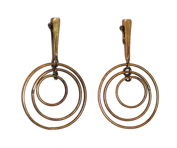1952 Art Smith "Three Ring" Earrings, Vintage 1950