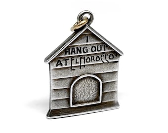 RARE El Marokko NYC Nachtclub Charme Anhänger Uhr Fob, Antike Vintage 1930er Jahre New York City Künstler Frederic Soledwedel Sterling Historisches NY