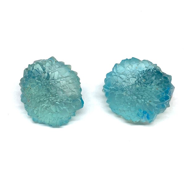 ArtWear Carol Motty Silicone Crystal Earrings, 1980s Modernist Contemporary Artisan Robert Lee Morris Gallery Artist Unusual Blue Jewelry