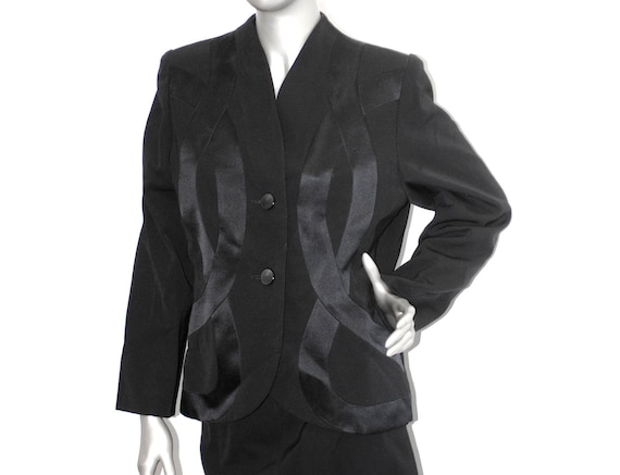 80s Galanos Ribbon Motif Jacket Blazer, Vintage 19