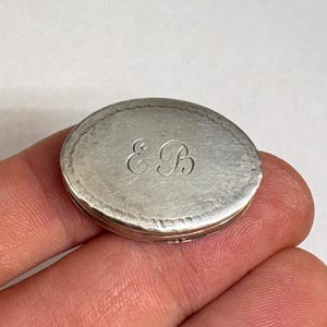 Tiny Georgian Silver Snuff Patch Box, Antique John Thropp Birmingham Sterling Snuffbox George IV Engraved Vintage Pillbox Keepsake Box