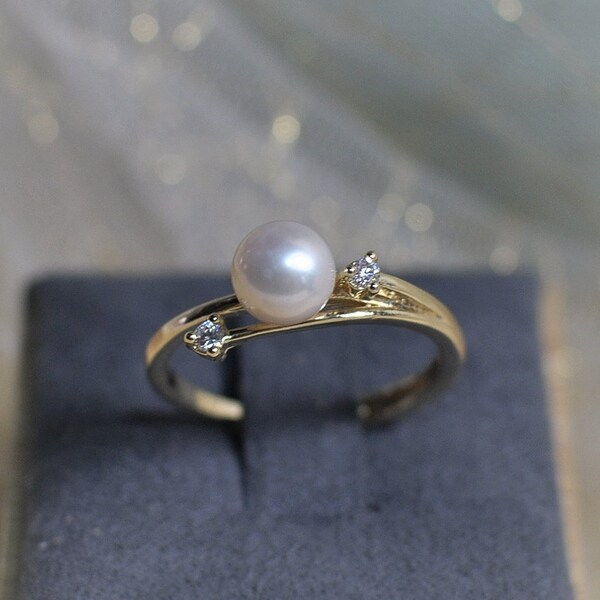 AAA Shooting Star Genuine Freshwater Pearl Handmade Ring Niche Design high quality
