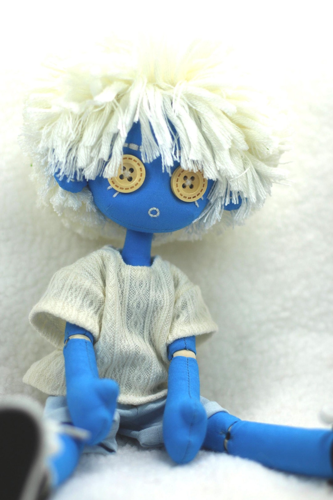Demon Ragdoll Button Eyes Ragdoll -30cm Vivid Poppy Country/prairie Doll - Blue Demon ...