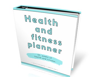 12-weekse gezondheids- en fitnessplanner - 90 PAGINA'S! Digitale download, direct afdrukken, pdf-fitnessdagboek